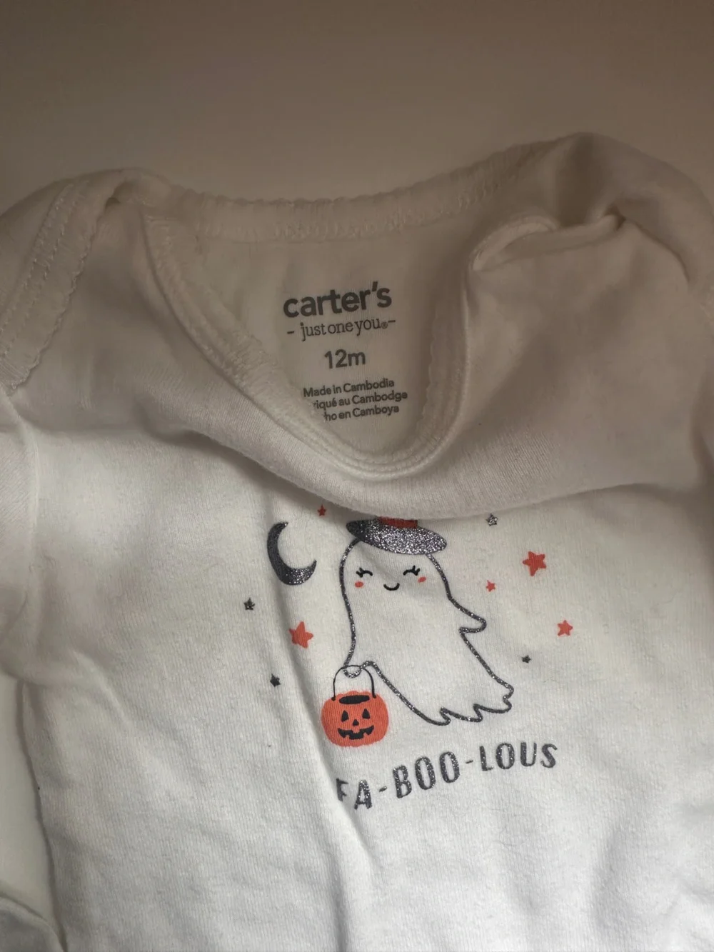 Carter’s Halloween Fa-Boo-Lous Ghost Onesie and Tutu Leggings Set 12m